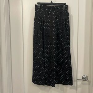Black Polkadot Maxi Skirt L